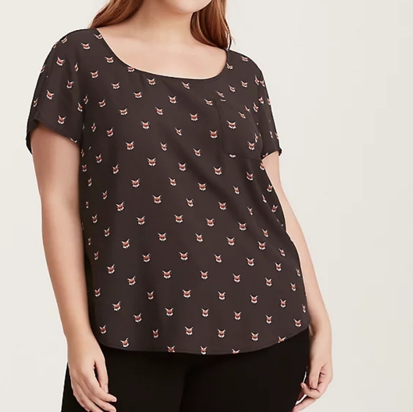 torrid Tops - ABBEY - FOX GEORGETTE BUTTON BACK BLOUSE